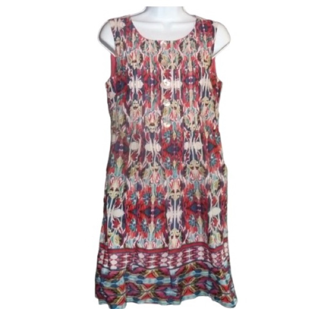 Rabbit Rabbit Rabbit Petite 6 Colorful Ikat Print Shift Dress Anthropologie Nwt